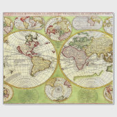 古いヴィンテージマップパーティーおもしろいラップ紙 ラッピングペーパー (フラット)