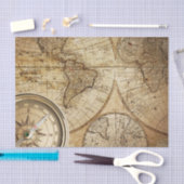 古いヴィンテージマップパーティーティッシュペーパー 薄葉紙 (クラフト)