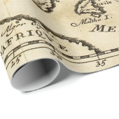 古いヴィンテージマップパーティーラップ紙 ラッピングペーパー (ロールコーナー)