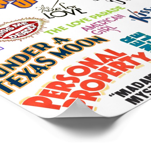 古いヴィンテージムービー引用文フレーズ文字語 ポスター (角)