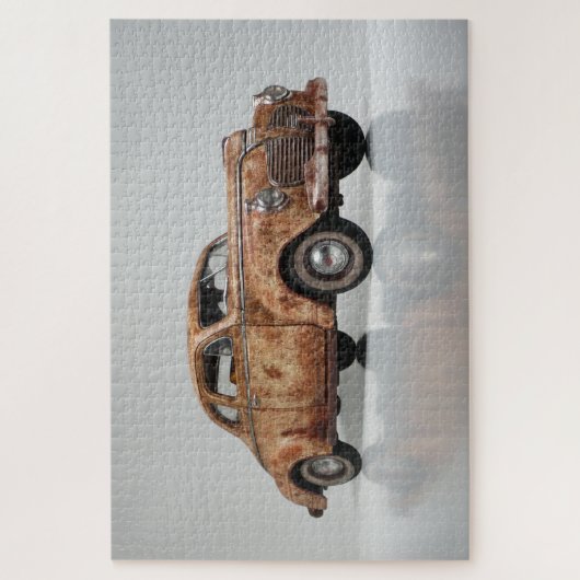 古いヴィンテージラスティ納屋の車を見つける ジグソーパズル (縦)