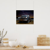 古いヴィンテージラスティ納屋は車ウッディを見つける車の ポスター (キッチン)