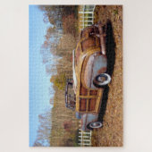 古いヴィンテージラスティ納屋を見つける車ウッディコンバーチブル ジグソーパズル (縦)