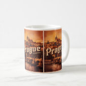 古いヴィンテージ旅行プラハーチェコ共和国の贈り物 コーヒーマグカップ (正面右)