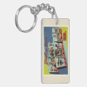 古いヴィンテージ旅行記念品のフォートウェインインディアナ キーホルダー (正面左)