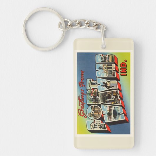 古いヴィンテージ旅行記念品のフォートウェインインディアナ キーホルダー (正面)