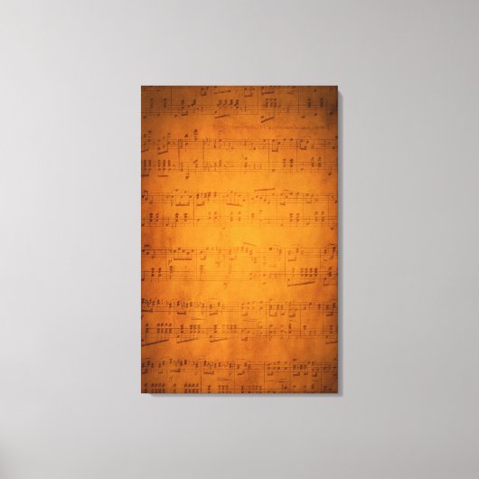 古いヴィンテージ楽譜 キャンバスプリント (正面)