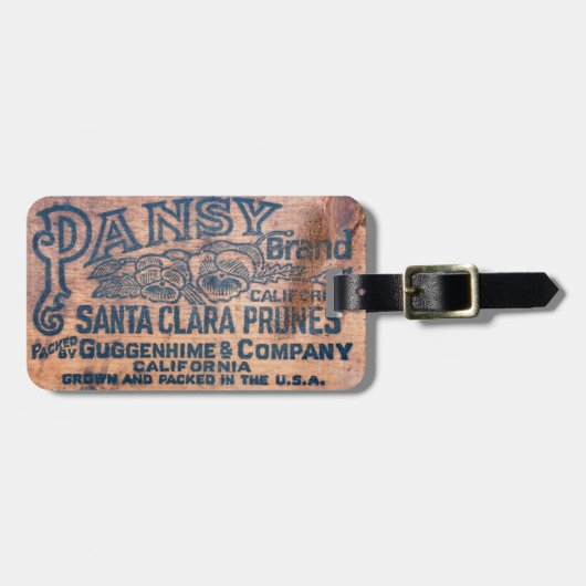 古いヴィンテージ米国の木製の出荷クレート荷物タグ2 ラゲッジタグ (正面横)