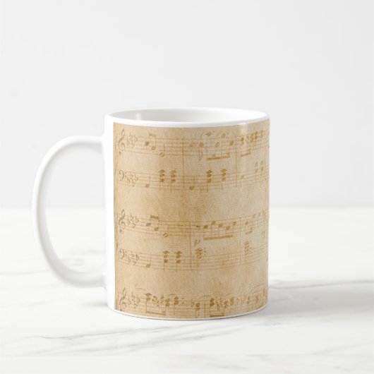 古いヴィンテージ羊皮紙 コーヒーマグカップ (左)