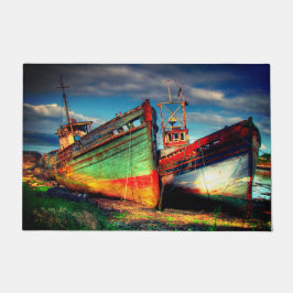 古いヴィンテージ船 ドアマット