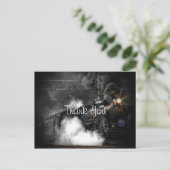 古いヴィンテージ蒸気機関車ありがとう ポストカード (スタンド正面)