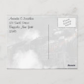 古いヴィンテージ蒸気機関車ありがとう ポストカード (裏面)