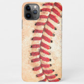 古いヴィンテージ野球ボール赤ステッチ iPhoneケース (裏面)