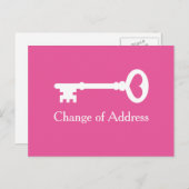 古いヴィンテージ鍵新しいアドレス用はがきを移動 案内ポストカード (正面/裏面)