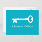 古いヴィンテージ鍵新しいアドレス用はがきを移動 案内ポストカード (正面/裏面)