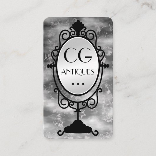 古いヴィンテージ鏡アンティークディーラーの名刺 名刺 (正面)