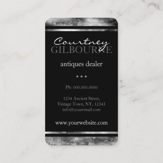 古いヴィンテージ鏡アンティークディーラーの名刺 名刺 (裏面)