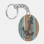 古いヴィンテージ風化木板のパターン キーホルダー (正面左)