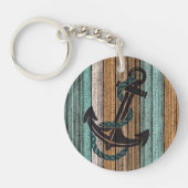 古いヴィンテージ風化木板のパターン キーホルダー (正面)