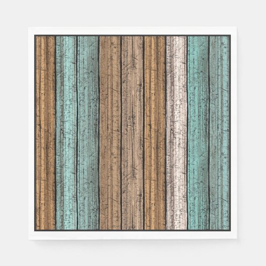 古いヴィンテージ風化木板のパターン スタンダードランチョンナプキン (正面)