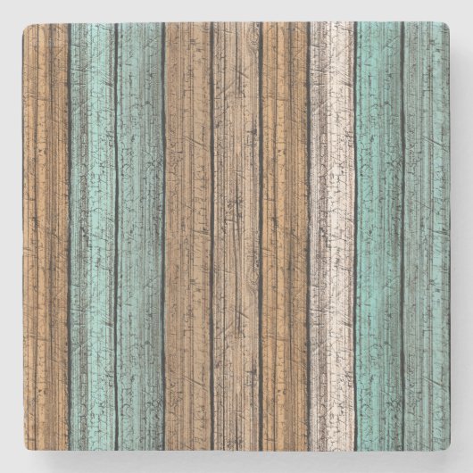 古いヴィンテージ風化木板のパターン ストーンコースター (正面)