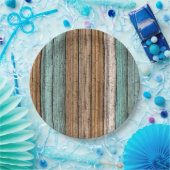 古いヴィンテージ風化木板のパターン ペーパープレート (パーティー)