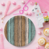 古いヴィンテージ風化木板のパターン ペーパープレート (パーティー)