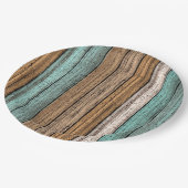 古いヴィンテージ風化木板のパターン ペーパープレート (アングル)