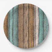 古いヴィンテージ風化木板のパターン ペーパープレート (正面)