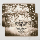 古いヴィンテージ魅惑されたフォレストラ結婚イツ 招待状 (正面/裏面)
