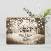 古いヴィンテージ魅惑されたフォレストラ結婚イツ 招待状 (スタンド正面)