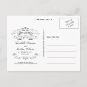 古いヴィンテージ | セーブ・ザ・デート案内 案内ポストカード (裏面)