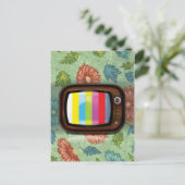 古いヴィンテージCRTテレビ ポストカード (スタンド正面)