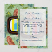 古いヴィンテージCRTテレビ 招待状 (正面/裏面)