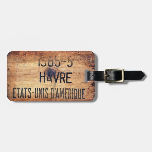 古いヴィンテージUS木製出荷箱荷物タグ3 ラゲッジタグ (正面横)