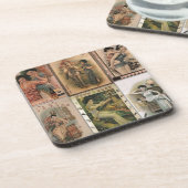 古い上海ポスター女性 コースター (左側)