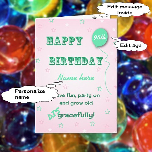 古い不潔な名前をカスタムすると95歳になる カード