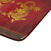 古い中国のイデオグラムCBとゴールデンドラゴン カッティングボード (角)