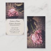 古い乾燥されたヴィンテージのピンクのバラの名刺 名刺 (正面/裏面)