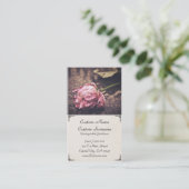 古い乾燥されたヴィンテージのピンクのバラの名刺 名刺 (スタンド正面)