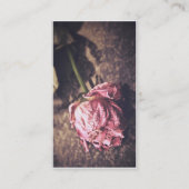 古い乾燥されたヴィンテージのピンクのバラの名刺 名刺 (裏面)