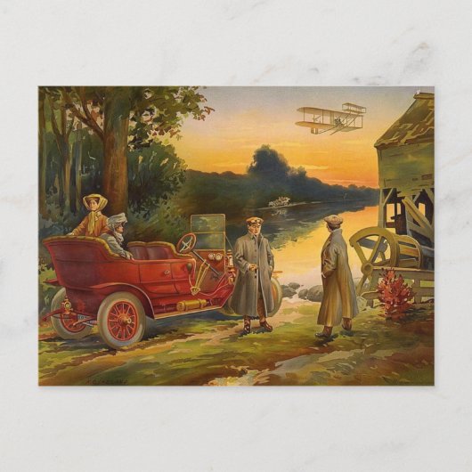 古い二面及びツーリングカーヴィンテージシーン ポストカード (正面)