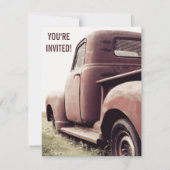古い人のための52のプライマーヴィンテージの小型トラックのパーティー 招待状 (正面)