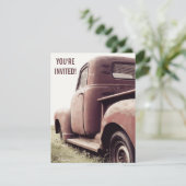 古い人のための52のプライマーヴィンテージの小型トラックのパーティー 招待状 (スタンド正面)