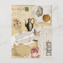 古い仕訳帳ビクトリアン時代のヴィンテージはがき