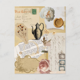 古い仕訳帳ビクトリアン時代のヴィンテージはがき ポストカード