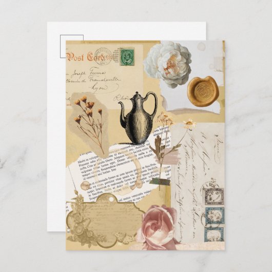 古い仕訳帳ビクトリアン時代のヴィンテージはがき ポストカード (正面/裏面)