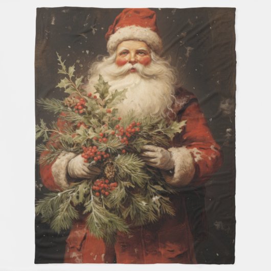 古い伝統を大切にしたユール(キリスト降誕祭)毛布 フリースブランケット (正面)