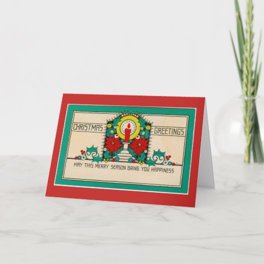 古い伝統的クファッションドリスマスカード カード (正面)