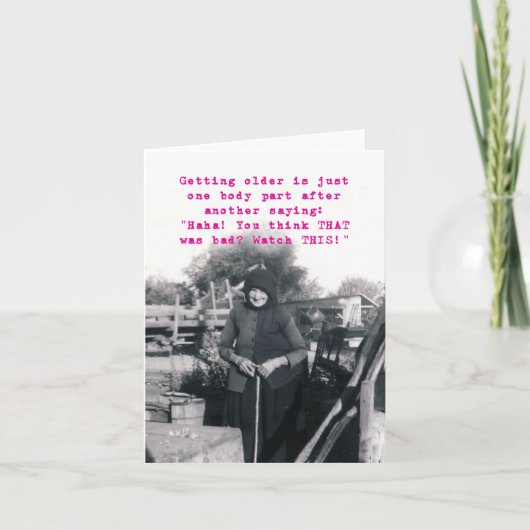 古い体パーツ誕生日カード カード (正面)